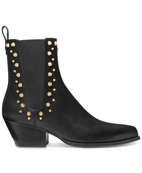 michael michael kors women's kinlee leather studded pull-on chelsea booties|Women's MICHAEL Michael Kors Kinlee Bootie .